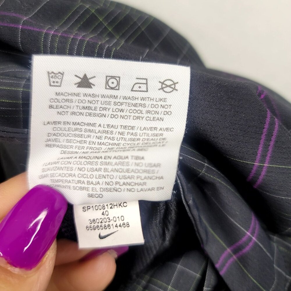 Nike Golf Mens Plaid Shorts Purple Gray Checkered Performance Fit Size 40 - Picture 9 of 12